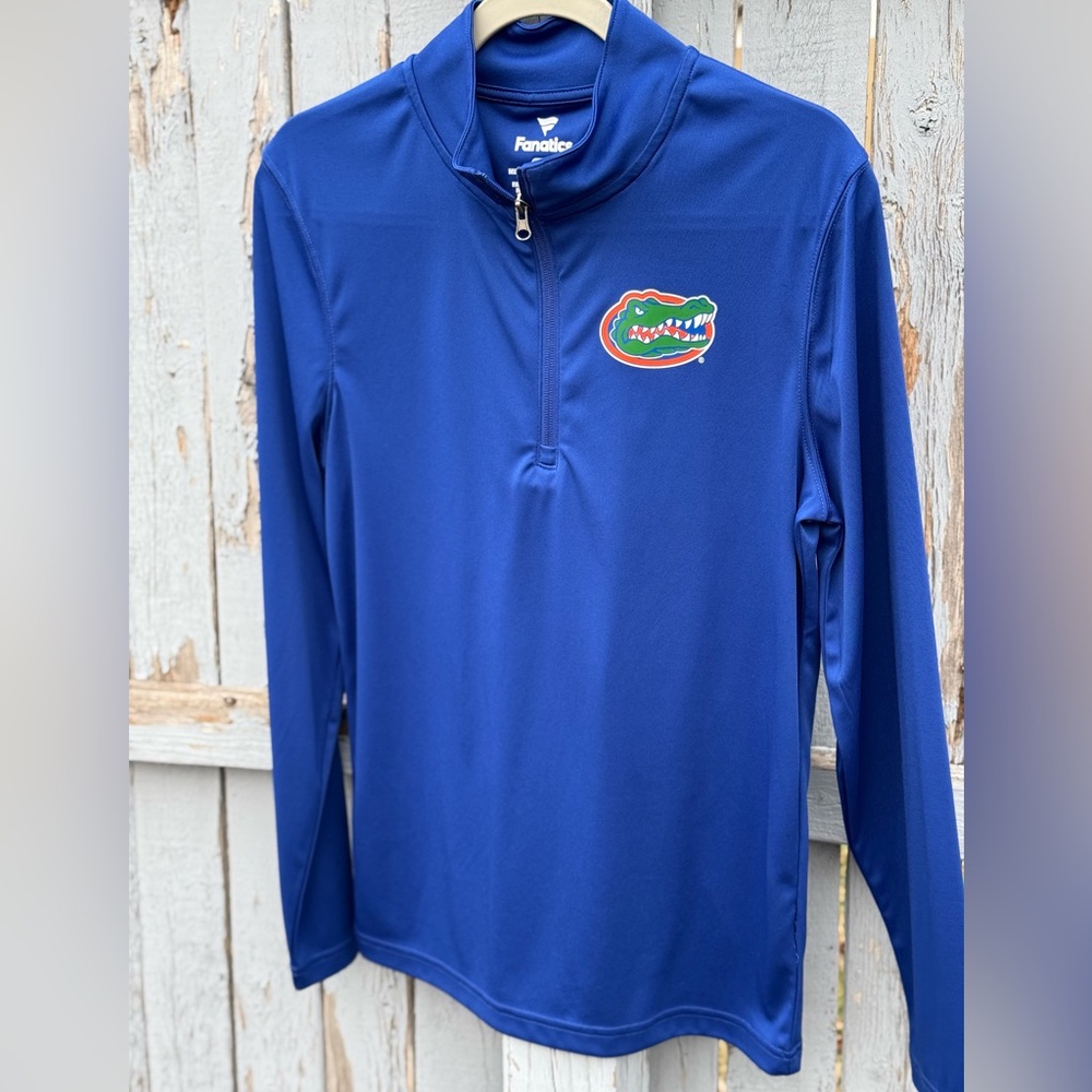 Fanatics Florida Gators Warm Up Shirt Mens Small Quarter-Zip Pullover Royal Blue